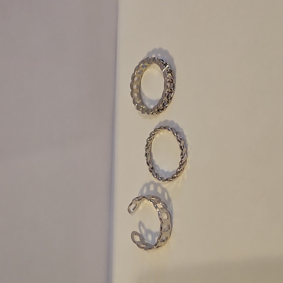 2/15$ Bundle Deal New 3 Piece Silver knuckle Stackable Rings - Picture 1 of 3